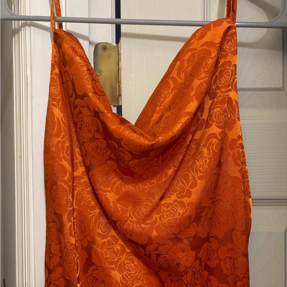 Lulus Burnt Orange Cowl Neck Slip Dress - Picture 3 of 3